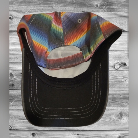 SERAPE TEXAS STATE APPLIQUE TRUCKER STRAP BACK DISTRESSED HAT REPUBLIC - Picture 7 of 8